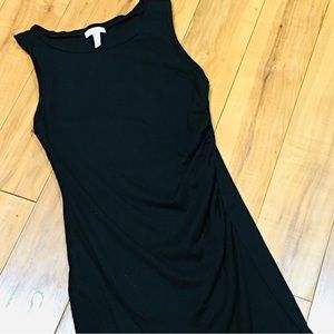 Pinkblush maternity Ruched cotton stretch black mini tank dress casual w…